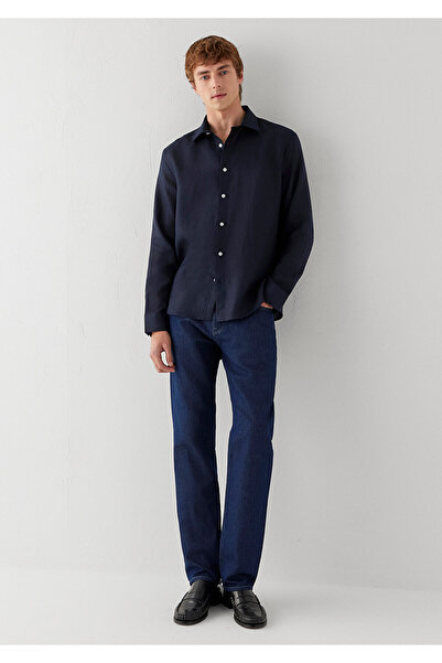 Mavi Navy Blue Linen Shirt Regular Fit / Normal Cut 0211960-86623