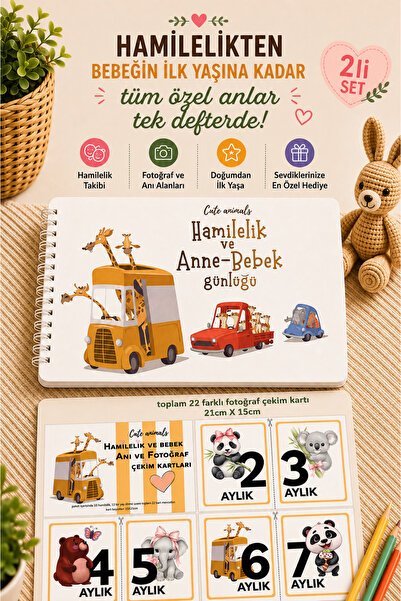 Lodos 2'Lİ SET Hamilelikten Bebeğin İlk Yaşına Tüm Anılarınız Tek Defterde Ha...