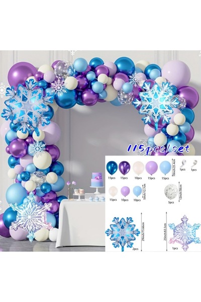 Choice Other MULTI 115PCS Ice and Snow Themed Balloon Garland Arch Kit Birthd...