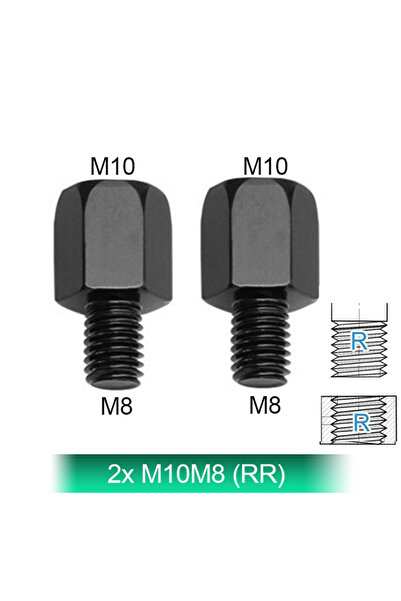 choice2 زوجان من محولات المرايا الخلفية للدراجات النارية باللون الأسود M10 (1...
