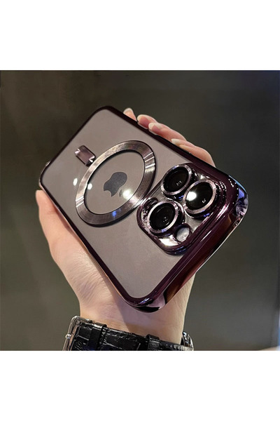 Choice For iPhone 12Pro MAX PURPLE Luxury Magnetic Plating Clear Case For Mag...