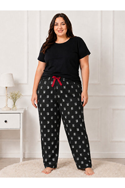 Lady Queen Bamboo Stretch Fabric Ring Viscose Oversized Elastic Waist Pajama ...