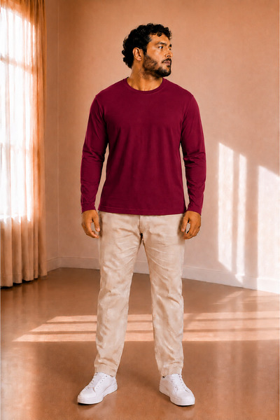 sngl tekstil سويت شيرت رجالي بأكمام طويلة من نوع إنترلوك مقاس كبير S-M-L-XL-2XL