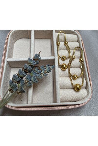Purplefly Jewels Dorika Taşlı Gösterişli Kadın Gold Renk 316L Kararmaz Çelik ...
