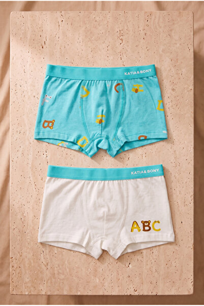 Katia&Bony Boy's 2 Pack Alphabet Patterned Boxers