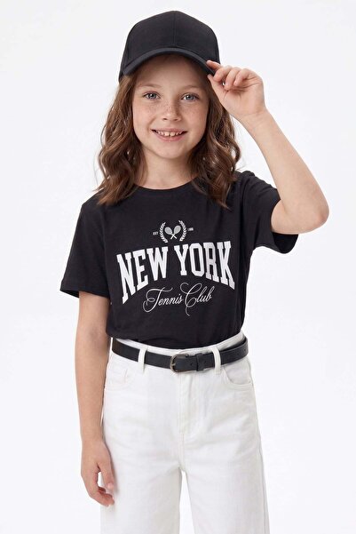 Fulla Moda New York Summer Printed Girls' T-Shirt