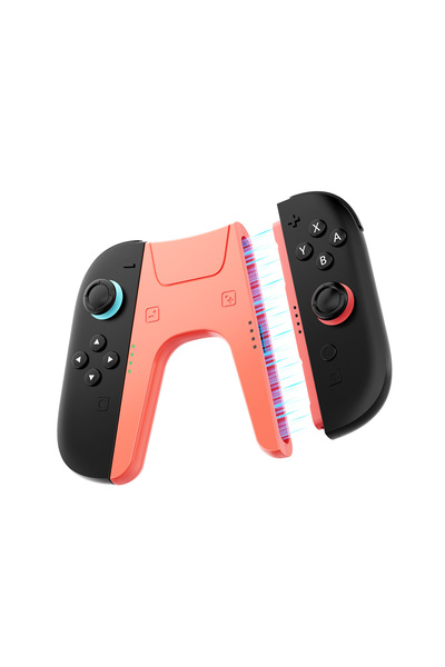 choice2 Red Charging Grip for Switch 2 Joy-Con Controller, Type-C Dual Chargi...
