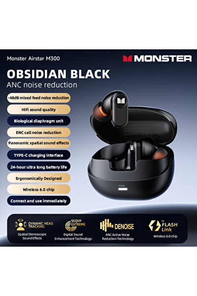 Choice1 black Monster AIRSTAR M300 OWS Gaming Wireless Earphones Bluetooth 6....