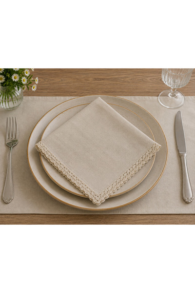 Home Dantelli Leke Tutmaz Duck Keten 45x45 2 Li Peçete
