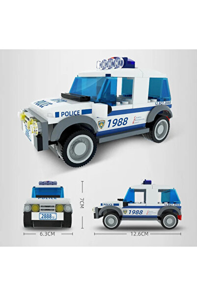 Choice3 2888 5 Style City Police Car Truck Engineering Vehicle Building Block...