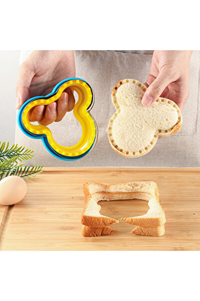 choice2 Blue Yellow Bear Head Kitchen Sandwich Cutter Sealer Machine Househol...