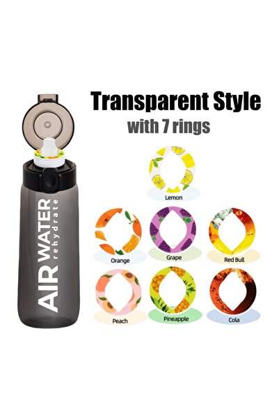 Choice 750ml 7 rings Clear Black 750ml/25oz Fruit Flavor Water Bottle 0 Sugar...