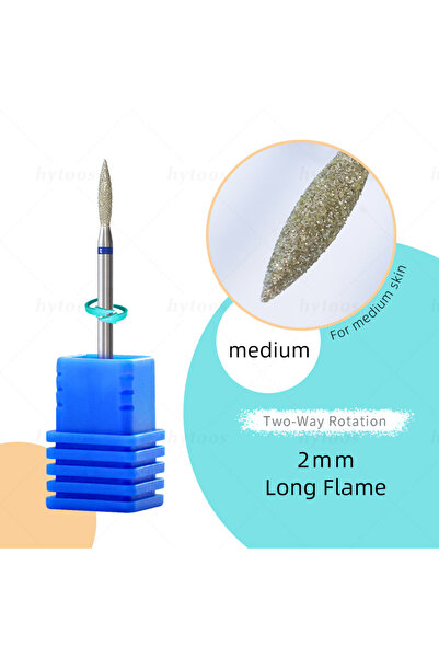 Choice1 Medium HYTOOS Flame Diamond Nail Drill Bit 3/32'' Russian Cuticle Cle...