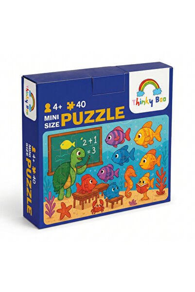 Thinky Boo Deniz Okulu Mini Puzzle 40 Parça 3-7 Yaş Eğitici Çocuk Puzzle Yapboz
