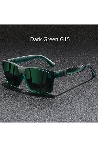 Choice3 DarkGreenG15 Fashion Vintage Check Pattern Square Sunglasses Men Wome...