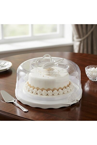 Generic Plastic Cake Saver with Cover Butterfly Shape 24X24X13 CM