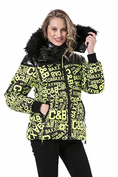 Cipo&Baxx Wm129 Neon Green Puffer Jacket