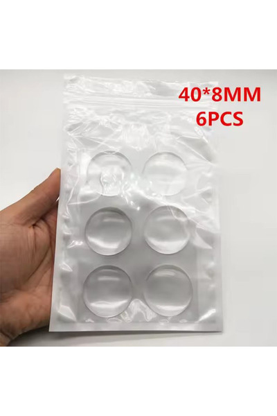 Choice3 40x8mm transparent-6pc Door Knob Wall Shield Clear Soft Door Stopper ...