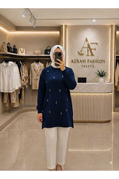 Azram Fashion Γυναικείο τουνίκ με σχέδιο σταγόνων και λαιμόκοψη ποδηλάτου