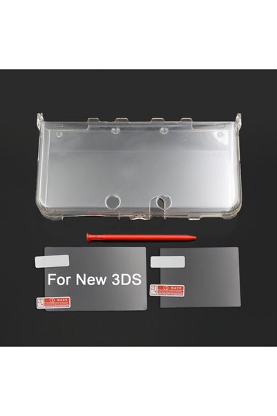 Choice4 غطاء حماية شفاف أحمر اللون لجهاز New 3DS، غطاء صلب شفاف + واقي شاشة +...