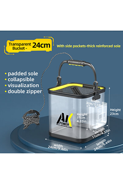 Choice 24cm YUZHIYUAN Transparent Fishing Bucket Foldable Multifunctional Liv...