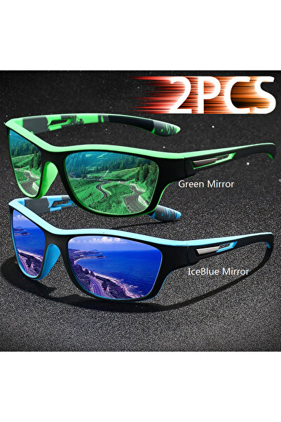 Choice3 نظارات شمسية رياضية للقيادة والصيد بتصميم عتيق من GreenMirror-IceBlue...