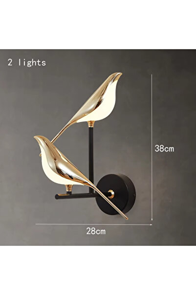 Choice1 2 birds Nordic Golden Bird LED Wall Lights Parlor Bar Creative Wall L...