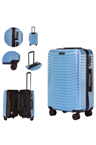 WINGS BRAND WINGS PC SEA EAGLE 2.0 24 " ARGINTIU ALBASTRU Valiză Medie