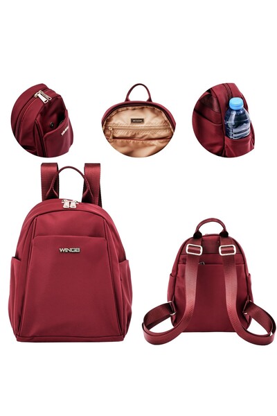 WINGS BRAND Rucsac urban mic WINGS ROSELLA ROȘU ÎNCHIS