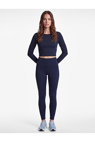 Koton Slim Fit Crew Neck Long Sleeve Crop Sports T-Shirt