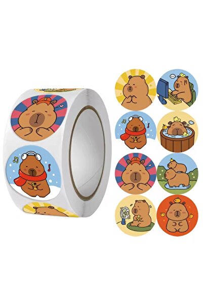 choice2 Style 1 500Pcs Capybara Stickers Roll 1'' Cute Animal Stickers for Ki...