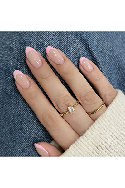 Choice Lavender 24PCS - French White Border Almond Nails - Whitening Nail Art...