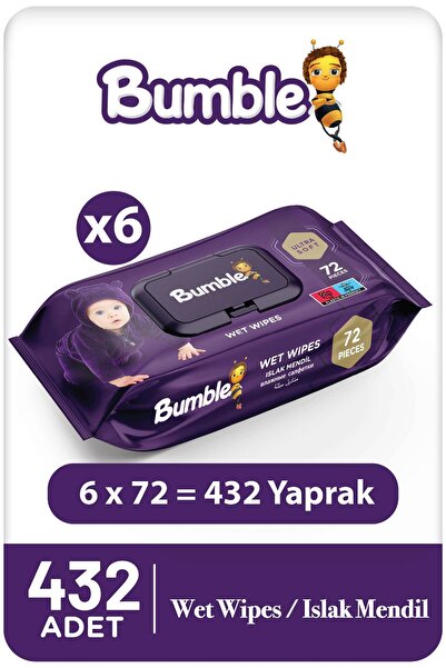 Bumble Baby Islak Mendil – 72 Yaprak 6'lı Paket Hassas Bebek Bakımı & Temizlik 👶
