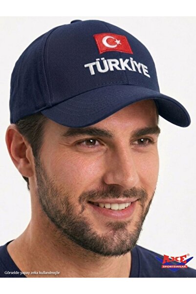AXE SPORTSWEAR Adjustable Velcro Back Turkey Turkish Flag Embroidered Basebal...
