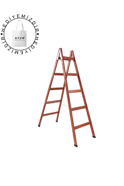 Step 5 BASAMAKLI ÇİFT ÇIKIŞLI AHŞAP MERDİVEN (YÜKSEKLİK 1.70 MT)