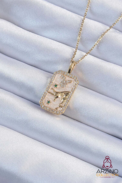 Generic Brand 316L Steel Chain Gold Color Zircon Stone Bull Figured Tarot Nec...