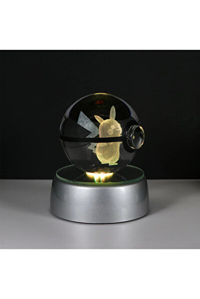 Choice5 5cm with Base Pikachu Pokemon 3D Crystal Ball Pikachu Gengar Eevee Me...