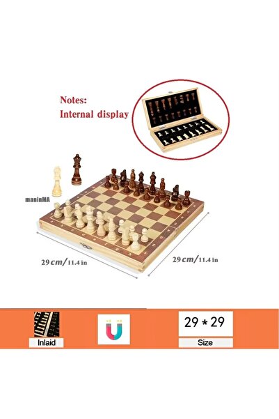 Choice 29CM Magnetic Board Magnetic Wooden Folding Chess Set for Adults and K...