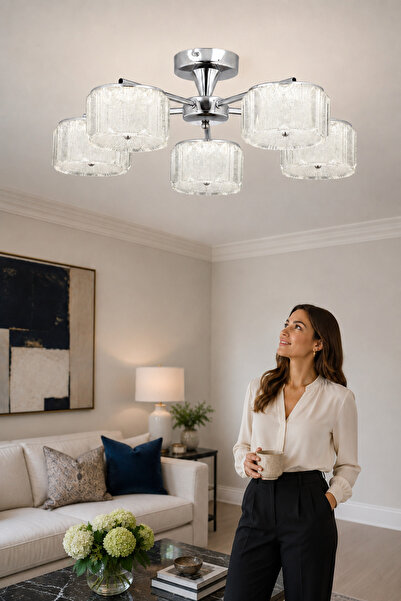 ESSLİGHT Mercan 5’li 3 Renk Işık Özellikli Led'li Modern Salon Mutfak Yatak O...