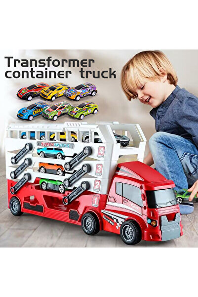 Choice1 RED Pop-up container-style truck engineering vehicle, racing toy, chi...