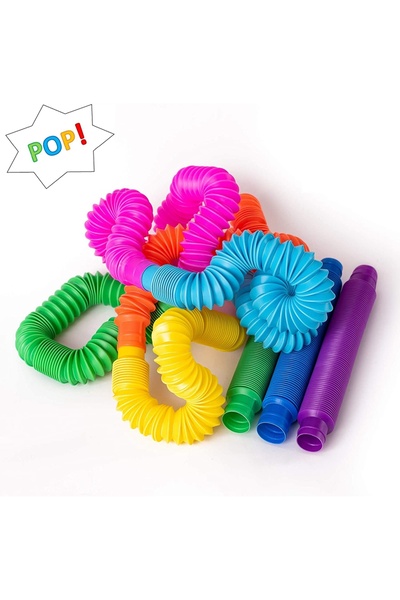 Choice 8pcs Random Colors 8PCS Pop Tubes Sensory Toys Stress Relief for Kids ...