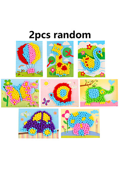 Choice 2pcs random Pom Pom Stickers Painting Creative DIY Craft Kit Vibrant F...