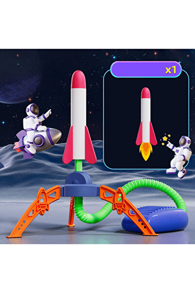 Choice3 cs Childrens Air Rocket Foot Pump Launcher Flying Toys Game Set Jump ...