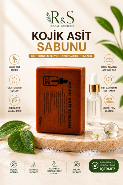 R&S Doğal Kozmetik Kojic Acid Soap |   Skin Tone Equalizing, Brightening, and...
