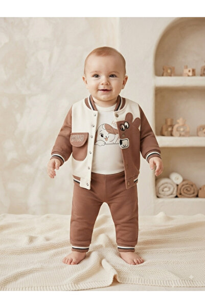 Efemkids Dog Embroidered 3-Piece Baby Boy Set 0-3 Months 3-6 Months 6-9 Month...