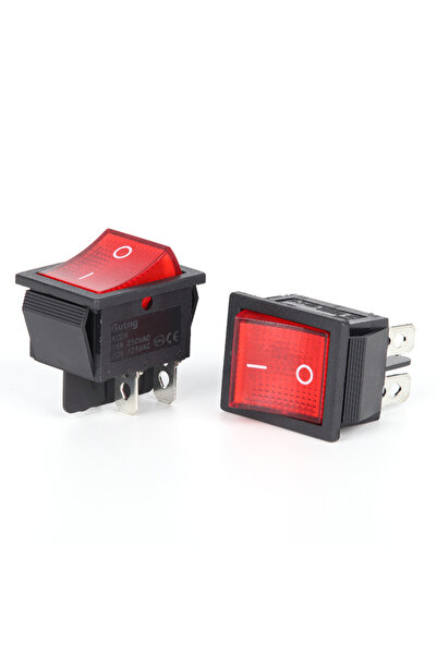 Choice Red 2PCS KCD4 Rocker Switch Heavy Duty AC 20A/125V 16A/250V on off DPS...