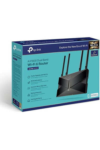 TP-LINK Router wireless Archer AX23, AX1800, Dual-Band, Wi-Fi 6, Gigabit, Procesor Dual-Core, OFDMA, WPA3, Mod Punct de Acces, Suport IPv6, IPTV, Beamforming, Smart Connect, Airtime Fairness, Server VPN