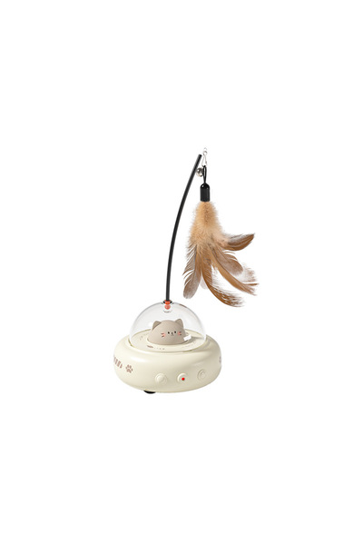 Choice WHITE Electric Smart Teaser Cat Toy UFO Cat Teaser Stick With Bell Tra...