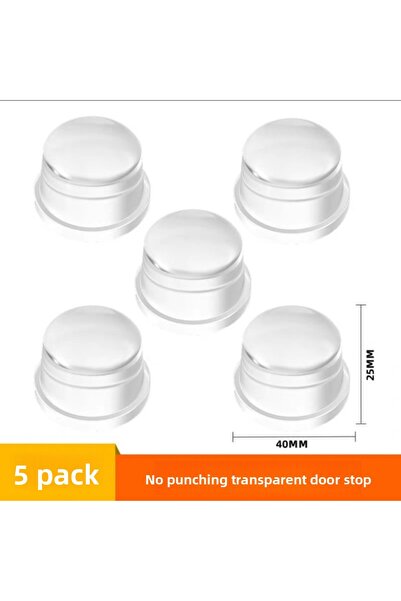 Choice4 One Size 5PCS Transparent Transparent Silicone Door Stopper No Drill ...