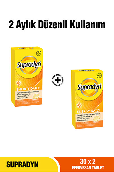 Supradyn Daily Energy 30x2 Efervesan Tablet 2 Aylık Düzenli Kullanım